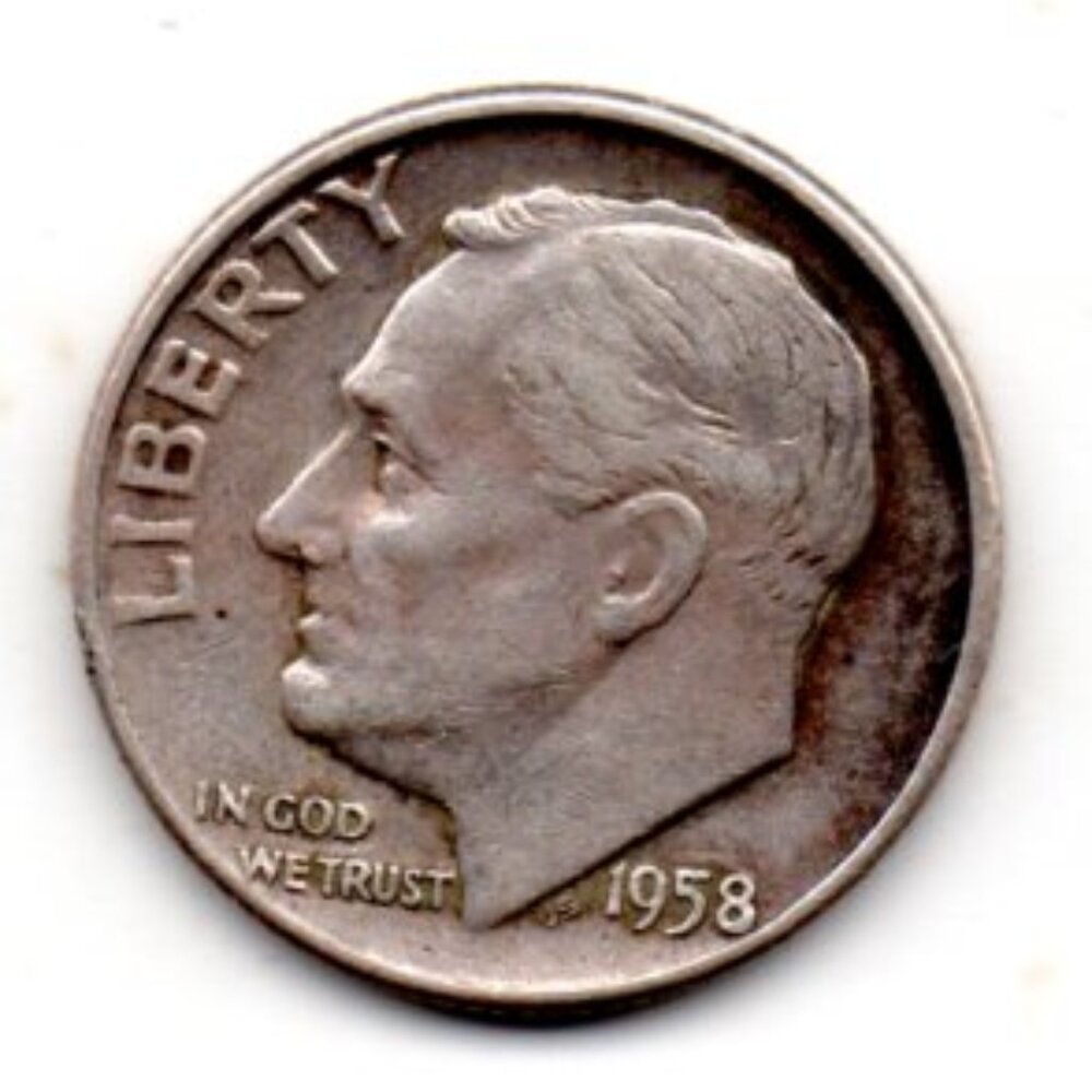 Granny Estate Find - 1958 D Roosevelt Dime 90 % Silver